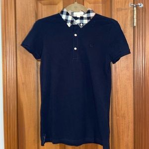 Burberry Youth Size 14 Short Sleeve Navy Polo